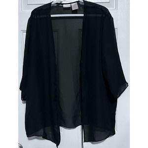 Secret Treasures Women's Black‎ Sheer Cover Up Ties in the Middle Size M